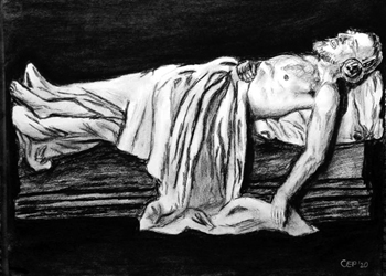 Lifebed Charcoal on Paper by Candice Parker
